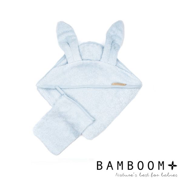 Μπουρνούζι - κάπα XL από ύφασμα μπαμπoύ BAMBOOM 100x100 Ice Blue